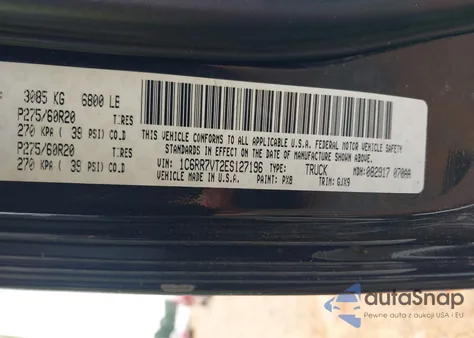 2014 Ram 1500 Laramie from USA, damaged, VIN 1C6RR7VT2ES127196